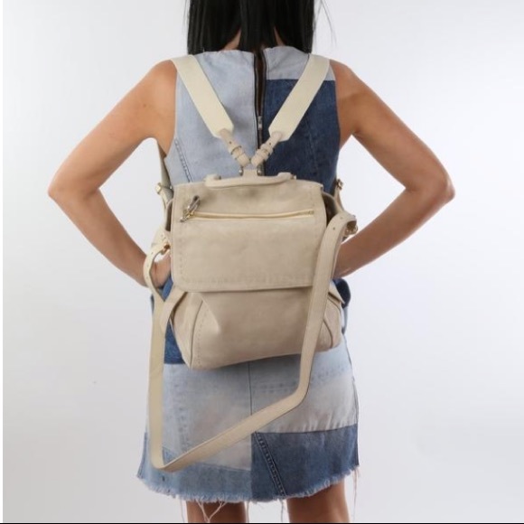 BRAND NEW BILL BLASS NAVY SUEDE BACKPACK/CROSSBODY main image 5